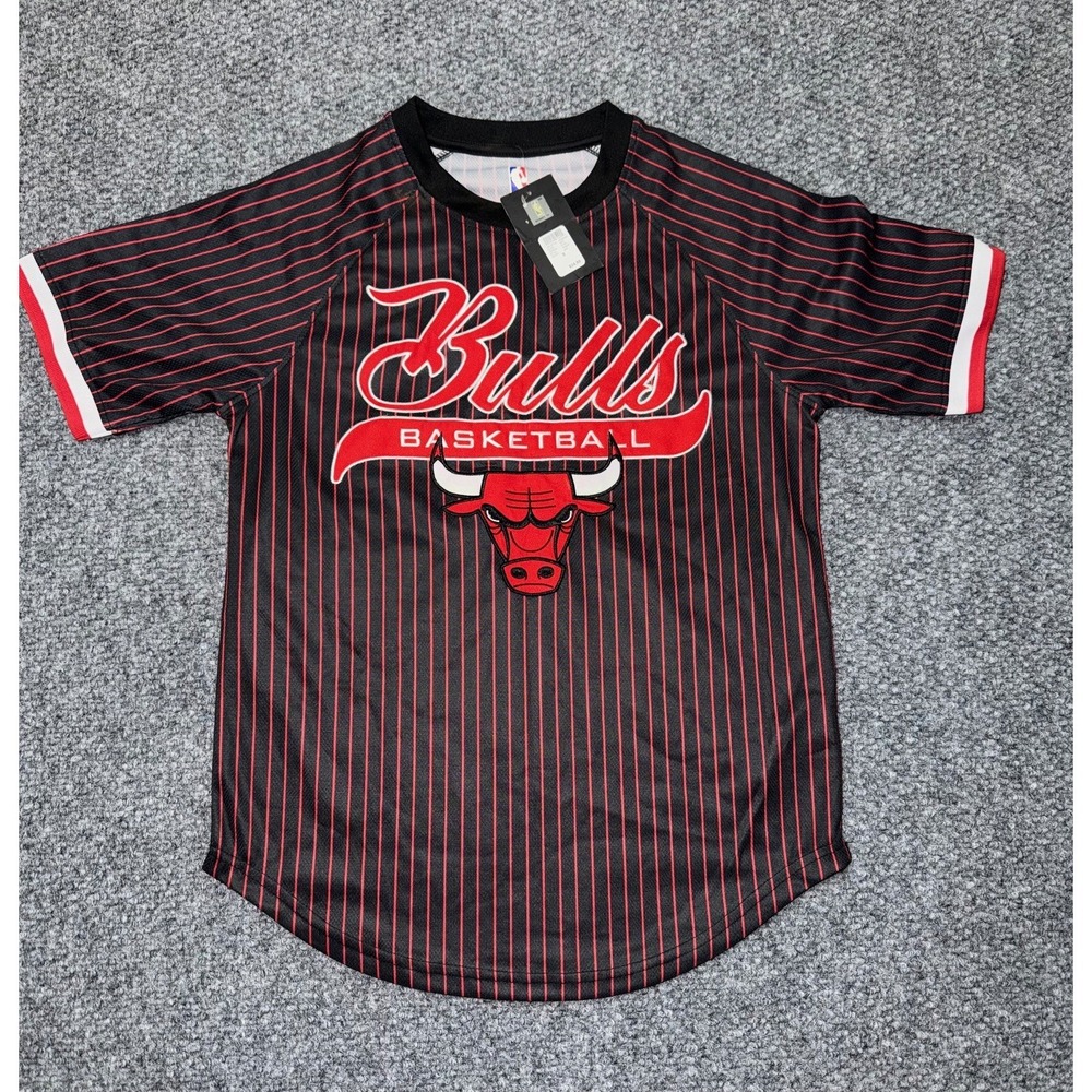 Unk NBA Chicago Bulls‎ Pinstripe Jersey T-Shirt Size Small